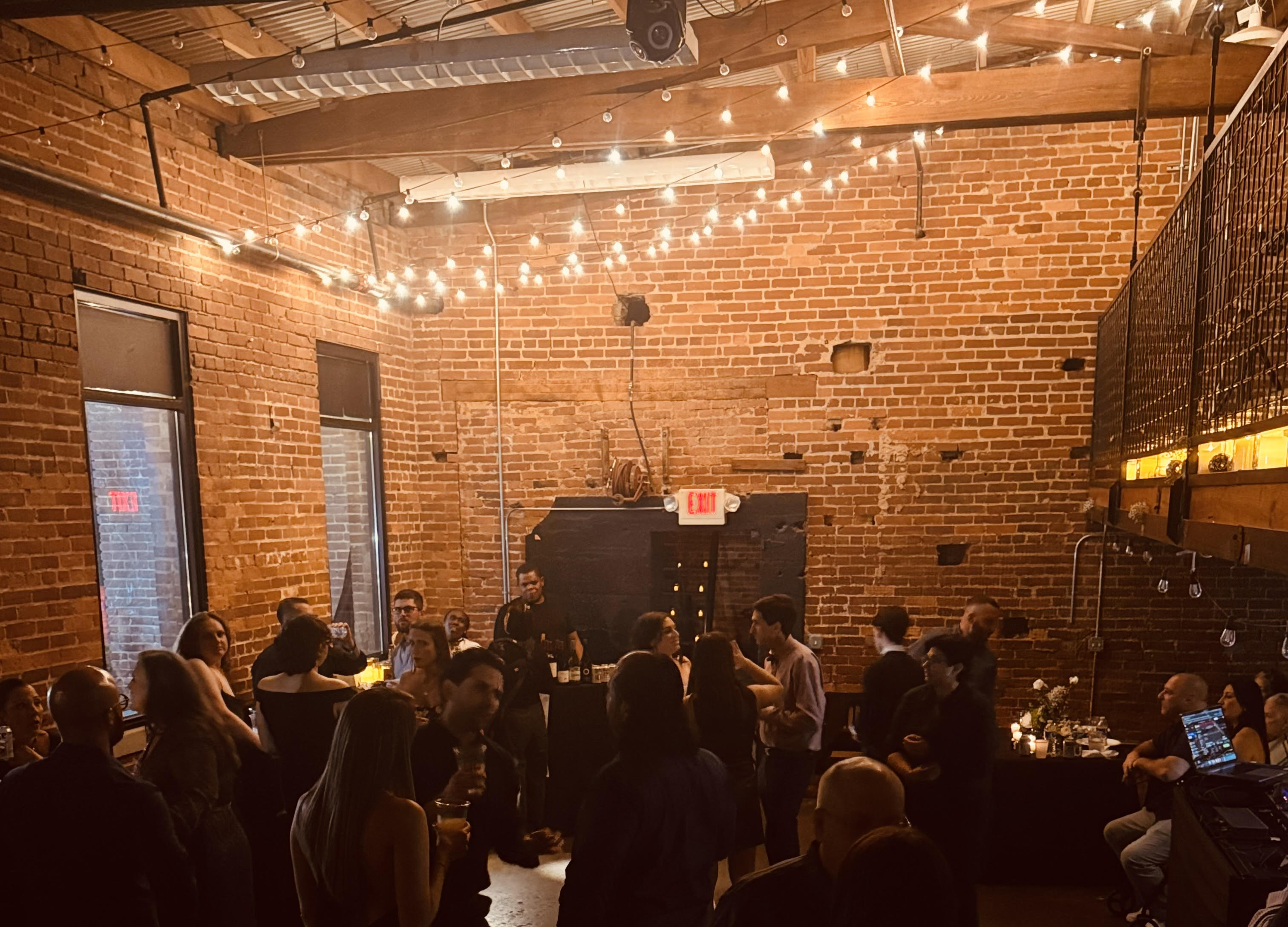 Main hall at 116 Krog set up for an event
